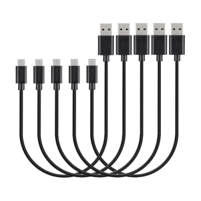 Abbildung von MaGeek Premium 0,3m Kurz Micro USB Kabel [5 Pack] Schnell Aufladen Synchronisationen und Ladekabel für Android, Samsung, HTC, Motorola, Nokia mehr (Schwarz)