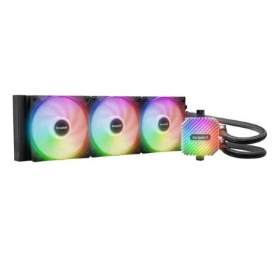 Abbildung von be quiet! Light Loop 360mm Black Wasserkühlung für stark übertaktete Systeme, 3x Wings LX 120mm PWM high speed ARGB Lüfter, Stylischer Kühlblock, mit Hub, extrem hohe Kühlleistung