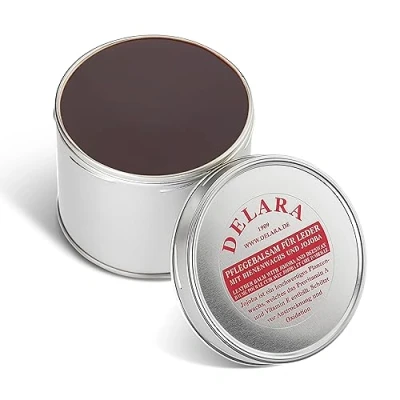 Abbildung von DELARA Pflegebalsam für Leder mit Jojoba und Bienenwachs, 500 ml, braun Made in Germany