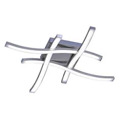 Abbildung von Reality Leuchten Route R62474107 LED Deckenleuchte, Nickel Matt, 5 Watt, Acryl Weiß