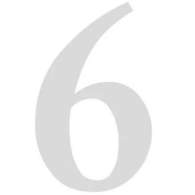 Abbildung von Zahlen Aufkleber Nr. 6 in silber I Höhe 10 cm selbstklebende Haus Nummer, Ziffer zum Aufkleben für Außen, Briefkasten, Tür wetterfest kfz_479_6