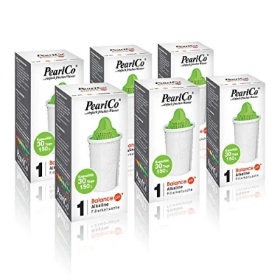 Abbildung von PearlCo Alkaline classic Pack 6 Filterkartuschen für basisches Wasser passend zu Brita