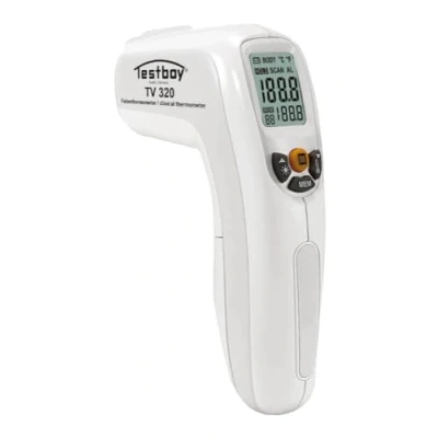 Abbildung von Testboy TV 320 Infrarot Fieberthermometer, Körperthermometer (kontaktloses Thermometer, sicheres Messen, mit beleuchtetem LC Display, ergonomisches Design)