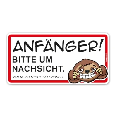Abbildung von younikat Fahr Anfänger Magnet Schild I Faultier 20 x 10 cm für PKW und Anhänger magnetisch wetterfest dv_1056
