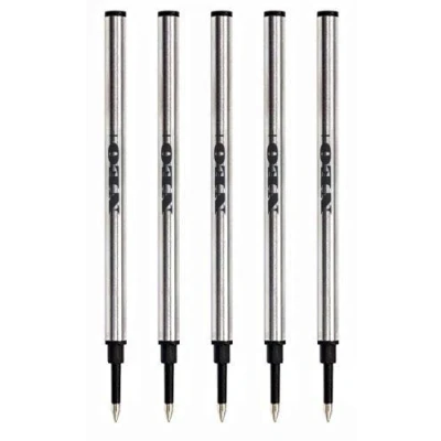 Abbildung von Rollerball Kugelschreiber Minen, Schwarze Tinte (5er Pack). Diese Minen sind kompatibel mit den meisten nachfüllbar Stifte