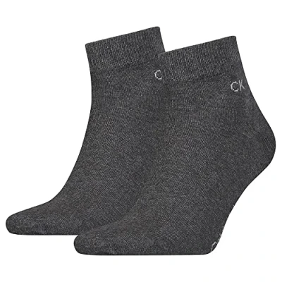 Abbildung von Calvin Klein Underwear Quarter 2 PACK Socken, Herren, Größe: 43 46, Dark grey melange