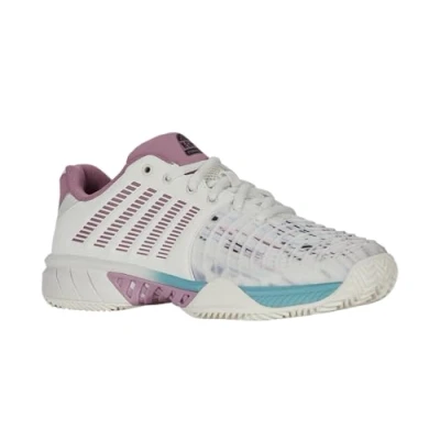 Abbildung von K SWISS Express Multicourt Tennisschuh, Damen, Größe: 39.5, Snow white lilas pastel turquoise Schuhe