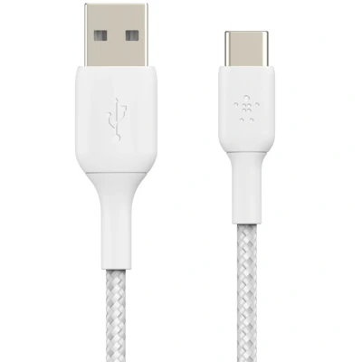 Abbildung von USB C auf Kabel Braided von Belkin Weiß Stoff