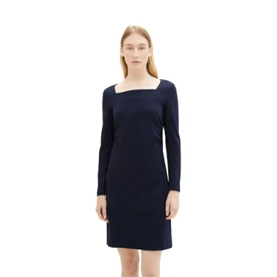 Abbildung von TOM TAILOR Damen Kleid mit Raffung, 10668 Sky Captain Blue, 34