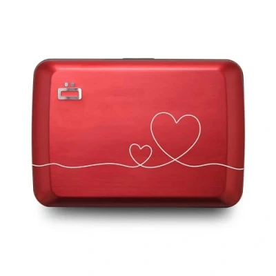 Abbildung von OGON Aluminium Geldbörse Smart Case V2 Einfache Lagerung Metallverschluss Kartenetui mit RFID Schutz Bis zu 10 Karten und Banknoten (Gravur Love)