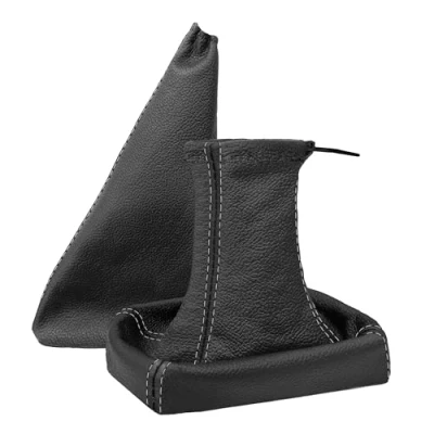 Abbildung von L &amp; P Car Design L&amp;P A0020 2 Set Schaltsack Schaltmanschette + Handbremsmanschette 100% Echtleder Schwarz Naht Grau Ersatzteil für Opel Tigra Twintop