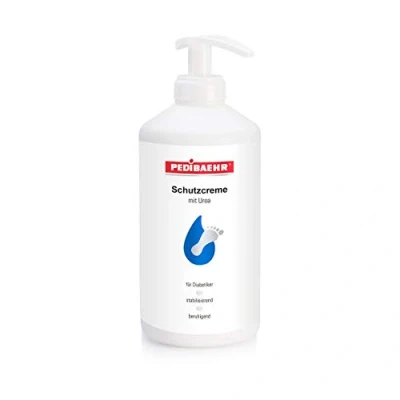 Abbildung von PediBaehr Schutzcreme Fußcreme für Diabetiker mit Urea und Hyaluron, 500ml Pumpspender