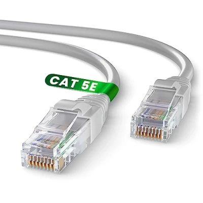 Abbildung von Mr. Tronic 15m Ethernet Netzwerkkabel Cat 5E, LAN mit RJ45 Anschlüssen Für Schnelle &amp; Zuverlässige Internetverbindung, AWG24 Patchkabel 5E 1 Gbps UTP CCA (15 Meter, Grau)