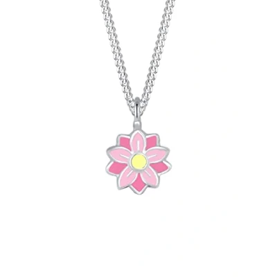 Abbildung von Elli Blume Flower Pastel Halskette für Kinder, Größe: 36, Silber