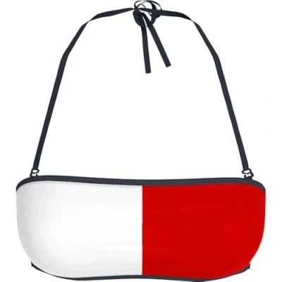Abbildung von Tommy Hilfiger CORE FLAG Bandeau Bikinitop, Damen, Größe: 40 42, Dark night navy