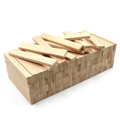 Abbildung von 80x Holzleiste 22x8x160mm Eiche lose Bastelklötzchen zum Basteln Bastelstäbe (Buche 22x8mm)