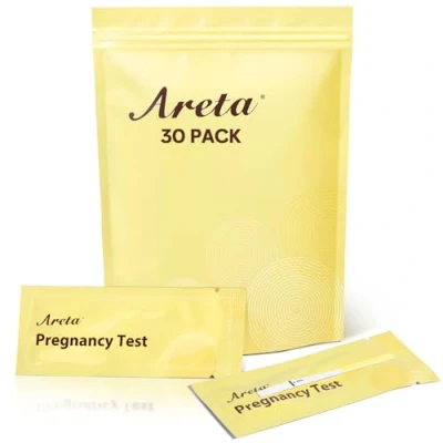 Abbildung von Areta 30 x Schwangerschaftstest Frühtest 10 mIU/ml Empfindliches Pregnancy Test Frühschwangerschaftstest Streifen mit Hoher Genauigkeit Zuverlässiger Ultra Schwangerschaft