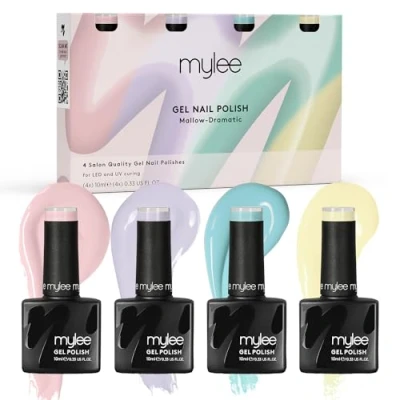 Abbildung von MyGel von MYLEE Mallow Dramatic Gel Nagellack Set 4x10ml UV/LED Nail Art Maniküre Pediküre für den Professionellen Einsatz im Wohnzimmer und zu Hause Langlebig Einfach Anzuwenden