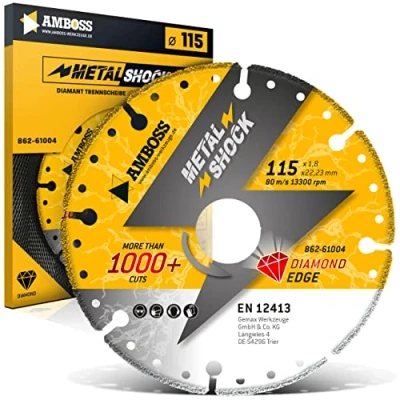 Abbildung von Amboss Diamant Trennscheibe Metal Shock für Metall/Stahl/Inox 115 x 1,8 22,23 mm
