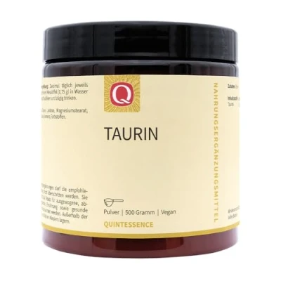 Abbildung von Quintessence Taurin Pulver 500g Vegan, 100% reines ohne Zusätze, Hervorragende Qualität und Bioverfügbarkeit, Einfache Dosierung mit Messlöffel, Produziert in Österreich