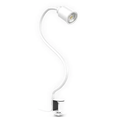 Abbildung von B.K.Licht Tischleuchte, 1 flammig, Leuchtmittel GU10 LED wechselbar, Klemmleuchte, warmweiß, flexibler Schwanenhals, Kippschalter, Metall