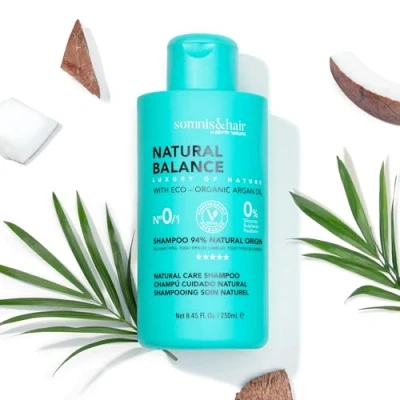 Abbildung von somnis&amp;hair Natural Balance Shampoo 94% natürlich Tiefe Feuchtigkeitspflege und Ernährung Haarreparatur Anti Frizz Ohne Sulfate, Parabene Silikone Vegan 250 ml