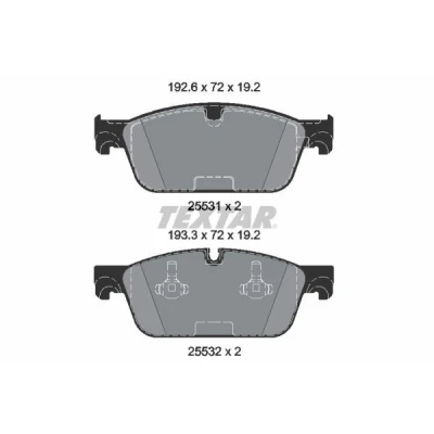 Abbildung von TEXTAR 2553101 Bremsbelagsatz für Verschleißwarnanzeiger vorbereitet MERCEDES BENZ: ML Class, GLE Off Road, GLS