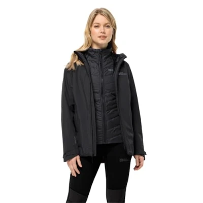 Abbildung von Jack Wolfskin Glaabach 3 IN 1 Übergangsjacke, Damen, Größe: XS, Black