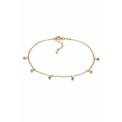 Abbildung von Elli BUNT GEO Strand Fußkettchen, Damen, Größe: 22, Gold coloured