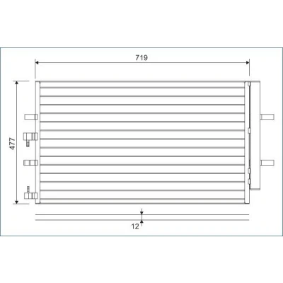 Abbildung von VALEO 822590 Klimakondensator mit Trockner Aluminium 477 FORD: Transit V363 Minibus, Custom V362 Van