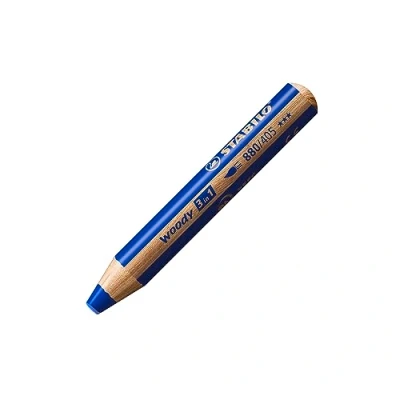 Abbildung von Buntstift, Wasserfarbe &amp; Wachsmalkreide STABILO woody 3 in 1 5er Pack ultramarinblau