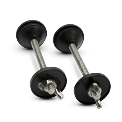 Abbildung von DOJA Barcelona WC Spülkasten Schrauben 2er Pack Universal Kit Stehbolzen M6x100 + Kegelgummi Unterlegscheibe Flügelmutter Edelstahl Gelenk Für