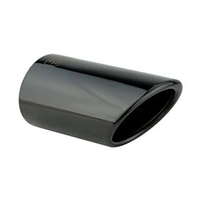 Abbildung von L&amp;P A297 2 Auspuffblenden Auspuffblende Schwarz Chrom Edelstahl poliert kompatibel mit A4 B8 A5 8T Plug&amp;Play Endrohrblenden Endrohrblende Auspuff Blende für 80mm Endrohre