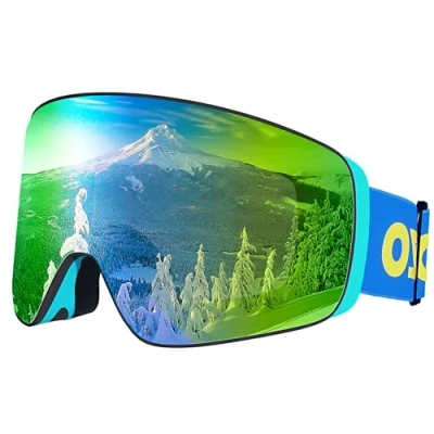 Abbildung von Dizokizo Skibrille Magnetische austauschbare zylindrische Linse Schneebrille für Männer Frauen Anti Fog UV Schutz Professionelle Snowboarding Skifahren SNOW 6101