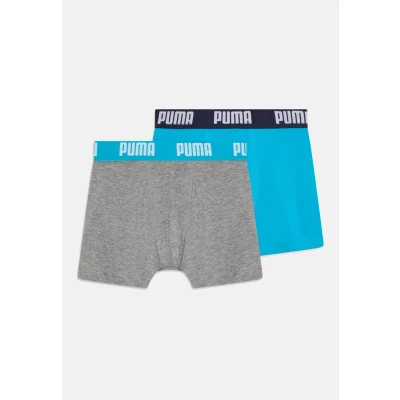 Abbildung von PUMA Boy&#039;s Everyday Basic Boxer, Grey Mélange/Blue New, 134/140 (2er Pack)
