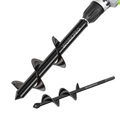 Abbildung von WORKPRO Gartenbohrer Erdbohrer für Bohrmaschine Garten Schnecken Spiralbohrer Schnurlos Handbohrer Grabungswerkzeug zum Pflanzen und Bohren(8 x 30 cm &amp; 4 22 cm) 2 teilig