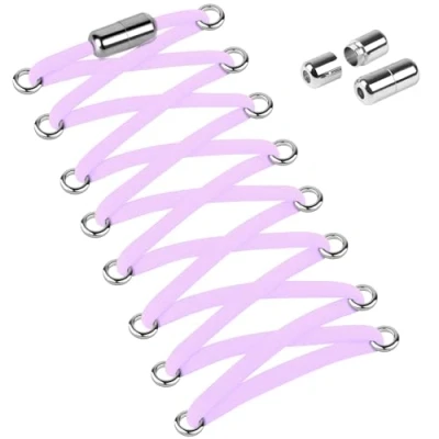 Abbildung von Widamin 2 Paar Elastische Schnürsenkel für Erwachsene und Kinder, Ohne Binden mit Metallkapseln, Lila