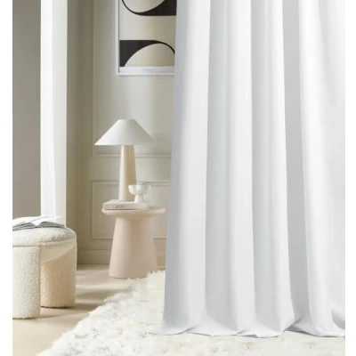 Abbildung von ROOM99 Vorhang mit Silberen Ösen Aura 140 x 280 cm Breite Höhe Schiebegardinen Deko Modern Curtain Gardine Wohnzimmer Schlafzimmer Weiß, 1 Stück