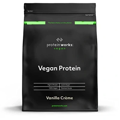 Abbildung von Protein Works Vegan Pulver 25g pflanzliches Veganes Proteinpulver Eiweißpulver 66 Servings Vanillecreme 2kg