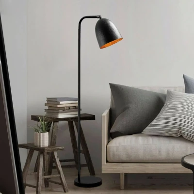 Abbildung von Glockenreflektor Stehleuchte Lectio H120 cm Metall Schwarz Menzzo