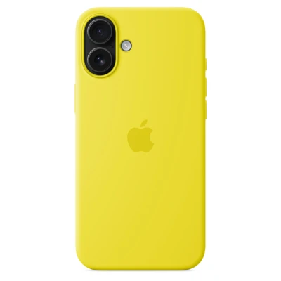 Abbildung von Apple iPhone 16 Plus Hülle MagSafe Silikon Original Soft Case/Backcover Handyhülle Gelb