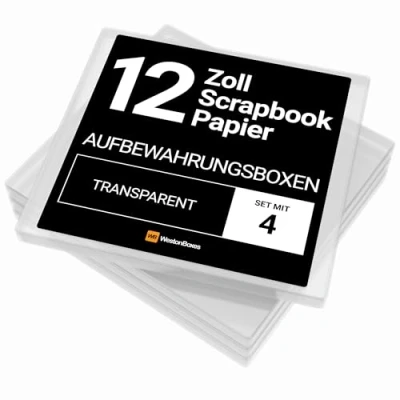 Abbildung von WestonBoxes Aufbewahrungsbox aus Kunststoff für Scrapbooking und Papierbastelarbeiten, 31 x 33,5 cm, 2,6 Liter Volumen (4 Stück)