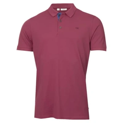 Abbildung von Calvin Klein Herren Campus 3 Knopf Kragen Polo Hemd Lila Camo M