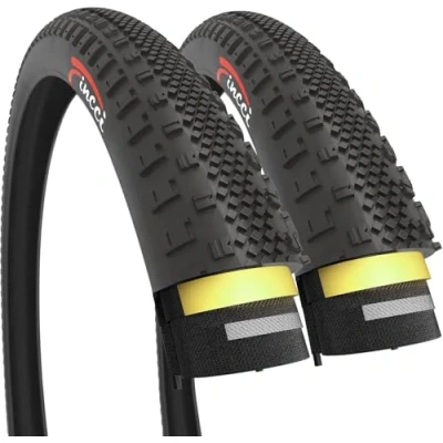 Abbildung von Fincci Fahrradreifen 700x38c Paar 28 29 Zoll, Gravel FaltReifen 40 622 Rennrad Mantel mit 3 mm Pannenschutz für Straße, Mountainbike MTB, Tourenrad Fahrrad 2er Komplett Schwarz