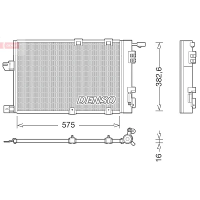 Abbildung von DENSO DCN20038 Klimakondensator mit Trockner R 134a OPEL: Astra G Caravan, CC