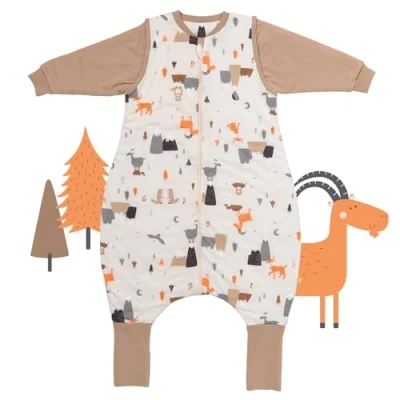 Abbildung von schlummersack Schlafsack mit Füßen Sommer 1 Tog 90 cm dünn Bergtiere Kinder Beinen und verlängerten Bündchen für eine Körpergröße 100cm Ärmel