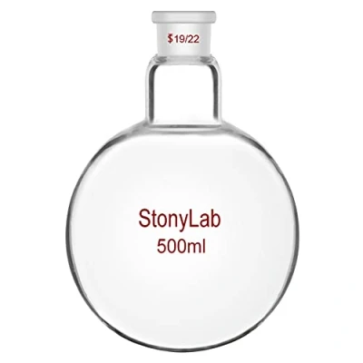 Abbildung von StonyLab 500ml Borosilikat Glas Einhalsrundkolben, Einhals Rundkolben RBF mit 19/22 Standard Taper Outer Joint, Glass Single Neck Round Bottom Flask