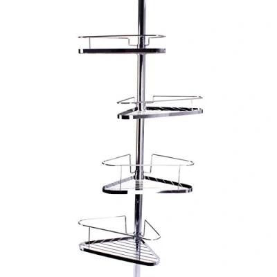 Abbildung von MSV Teleskop Badregal Duschecke Duschregal 4 Ablagen Höheverstellbar von 145 bis 250cm