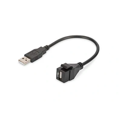 Abbildung von DIGITUS Keystone Kupplung USB 2.0 Für DN 93832 Mit 16 cm Kabel Schwarz (RAL 9005)