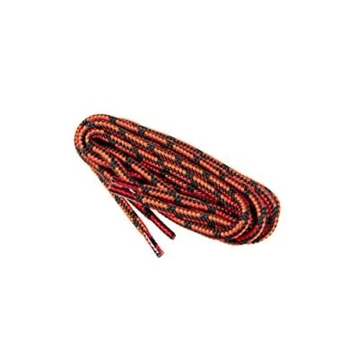 Abbildung von Runde Schnürsenkel für Arbeitsschuhe, Gesundheitsschuhe und Sicherheitsschuhe robustes Gewebe, von Worker Walker Laces Pro, 1 Paar (9131 schwarz mit rot / 120 cm 47 zoll)